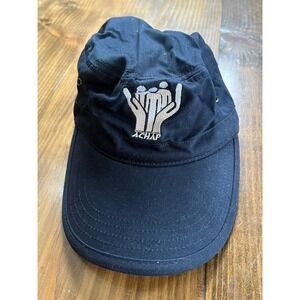 ACHAP Navy Blue Embroidered Cotton Cap Red Ribbon Awareness Casual